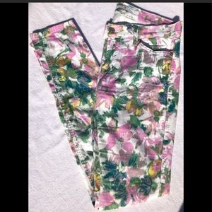 7 for All Mankind Kauai Floral Skinny Jeans 28